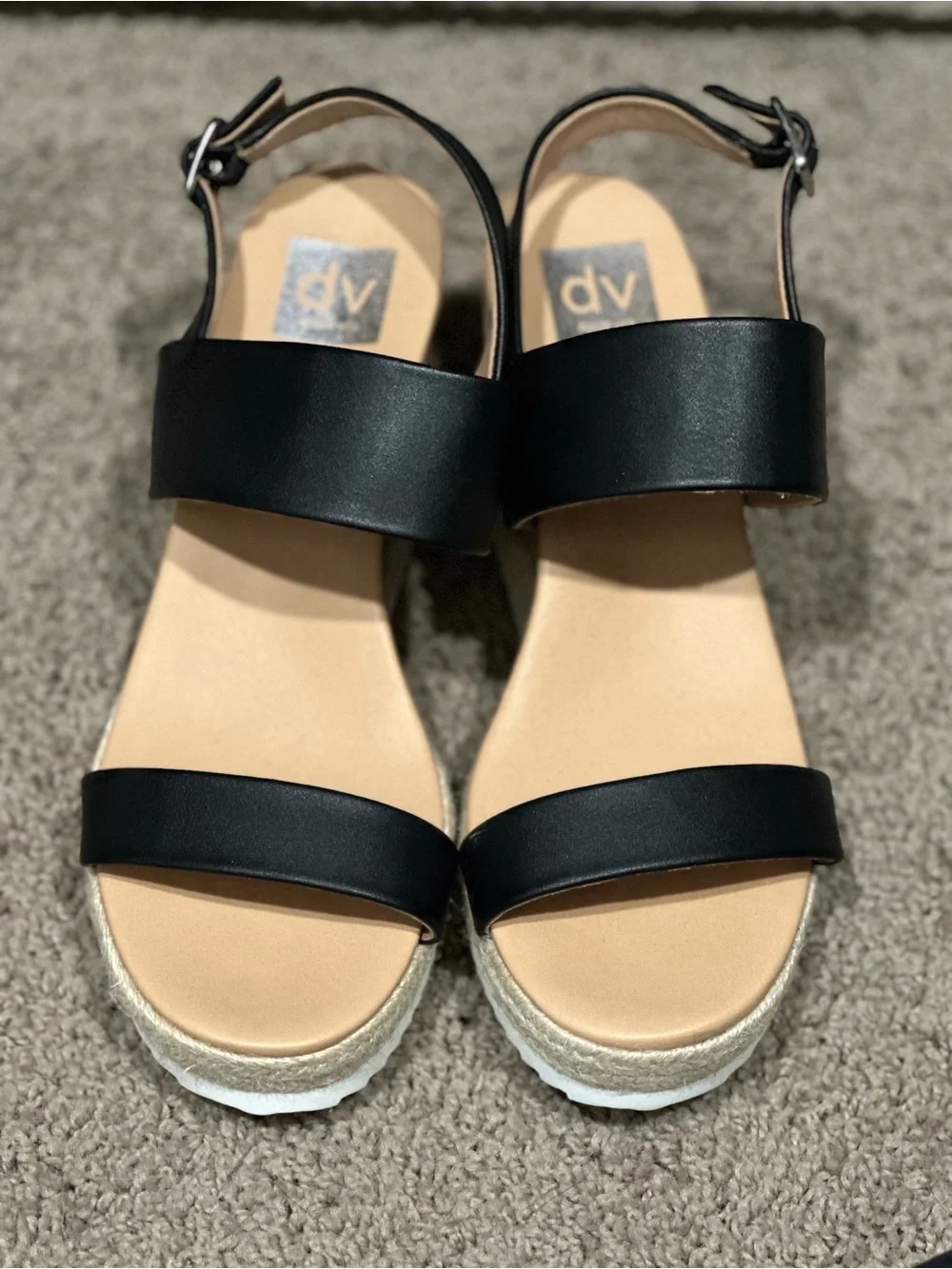 Dolce Vita Black Espadrille Wedge Sandals